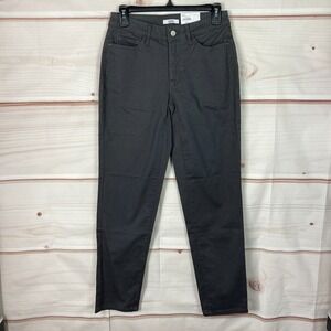 Croft & Barrow Pants Womens 4 Gray Mid Rise Capri Pockets Stretch Skinny Leg
